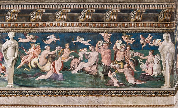 Triumph of Venus: marine scene with dolphins and cupids, 1517-18 (fresco)