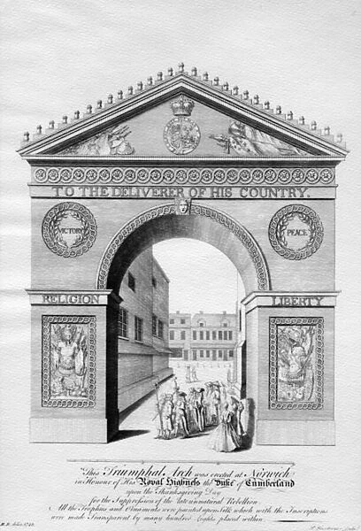 Triumphal Arch erected in Norwich in honour of the Duke of Cumberland