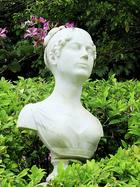 Trois Ilets, Domaine de la Pagerie, Bust of Josephine de Beauharnais - Martinique, island of the French Antilles