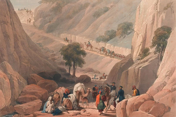 The Troops Emerging from the Narrow Part of the Defile in the Koojah [sic] Pass