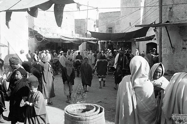 Tunisia, Sfax: Arab Quarter, animated view, 1900
