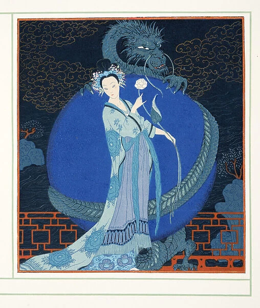 Turandot princesse de Chine, from Personages de Comedie, pub. 1922 (pochoir print)