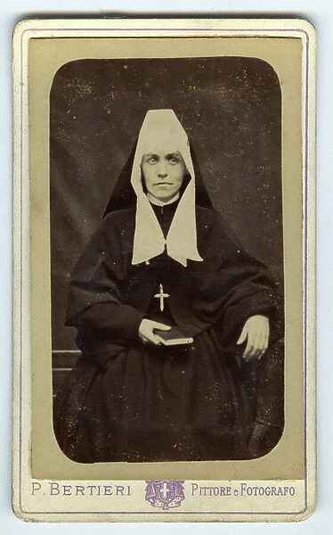 Turin, Italy, Studio portrait of a nun, 1865