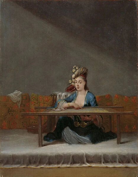 Turkish Woman at her Embroidery Frame, c. 1720-37 (oil on canvas)