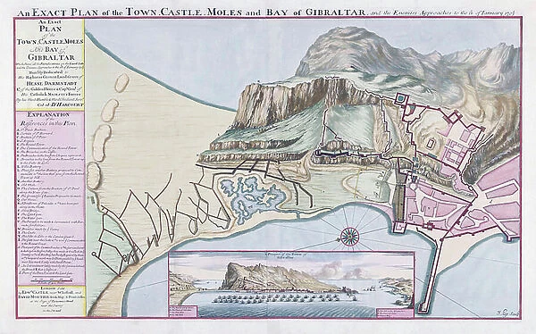Twelfth Siege of Gibraltar, 1705 (map)