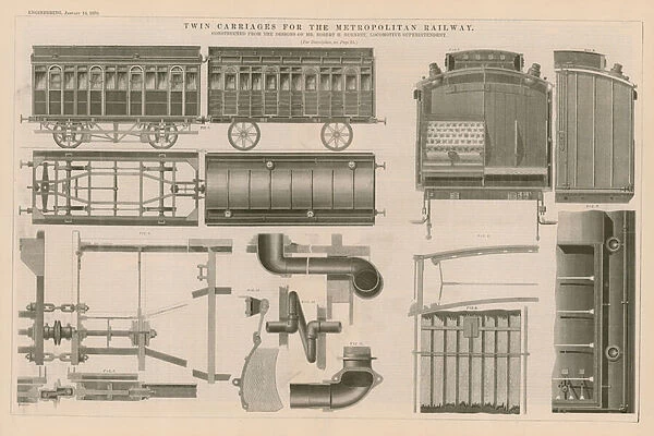 Twin Carriages for the Metropolitan Railway (engraving)