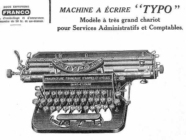 Typo Typewriter machine, 1890