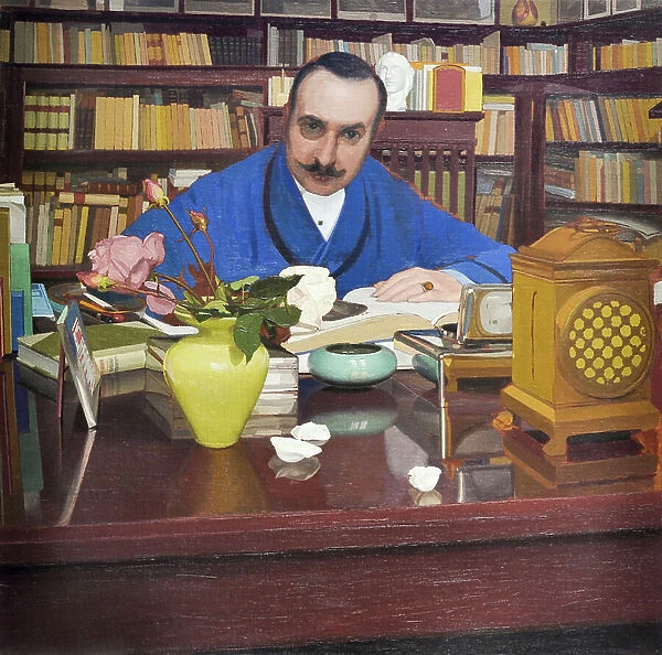 Ugo Ojetti in the study, c.1908-09 (oil on canvas)