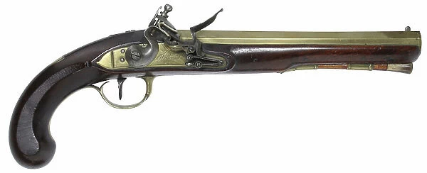 United States, Brass barrel flintlock holster pistol by Ketland