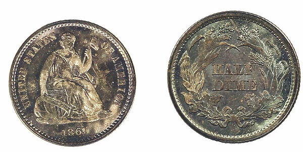 United States Ten Cent piece dated 1861