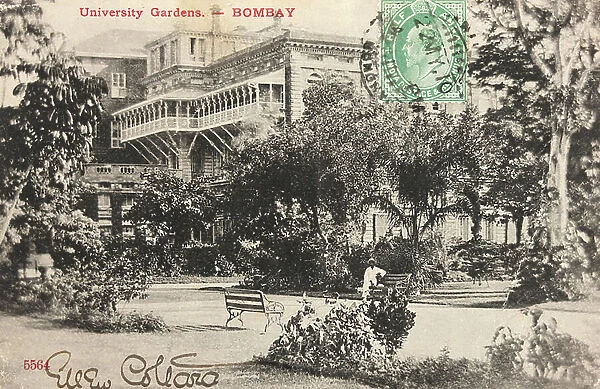 University Garden, Bombay, India, 1900s (postcard)
