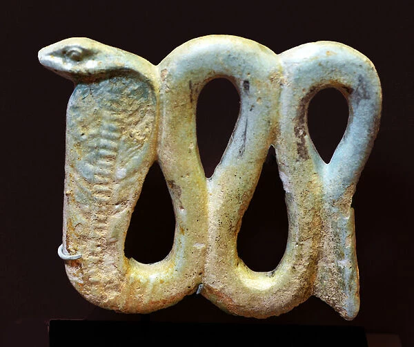 Uraeus the sacred cobra, 664-525 BC (faience inlay)