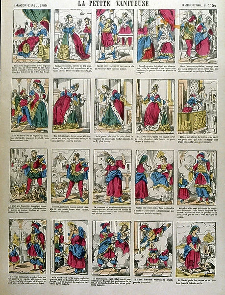 The vain girl, a serie created by Pellerin printer, 1860 (Epinal print)