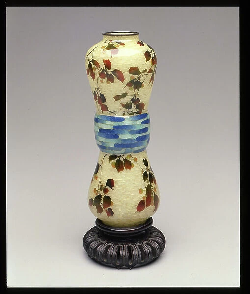 Vase, c.1910 (enamel, silver mounts, plique-a-jour, cloisonne)