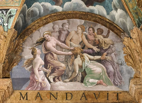 Detail of the vault with Psyches punishment, Chamber of Cupid and Psyche (Sala di Amore e Psiche), 1526-1528