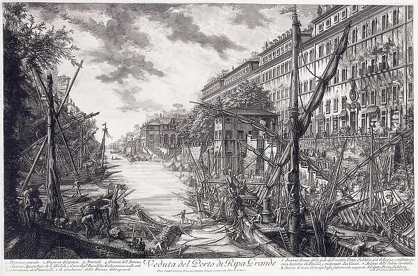 Veduta del Porto di Ripa Grande, c. 1760 (engraving)