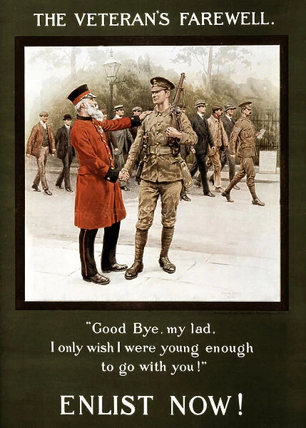 The Veterans Farewell, 1914 (colour litho)