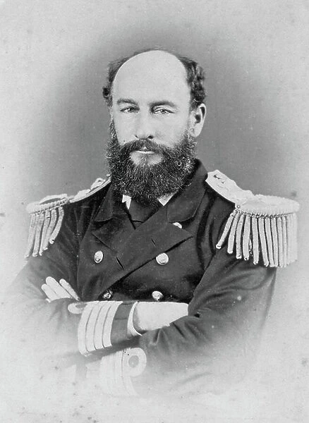 Vice-Admiral Sir George Strong Nares KCB (1831-1915), Arctic explorer and commander of Challenger, 1872-75 (b / w photo)