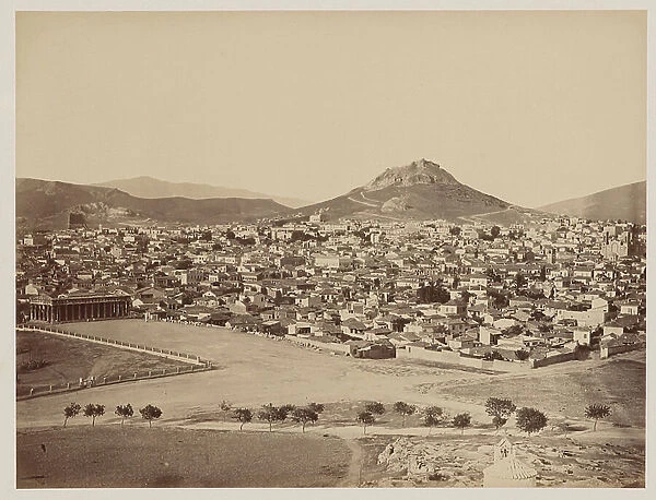 View of Athenes and the Lycabettus (Lycavittos) (Greece) - - Photography attributed to Athanasiou Konstantinos (1845-1898)
