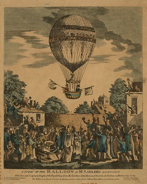 A view of the balloon of Mr. Sadlers ascending with him