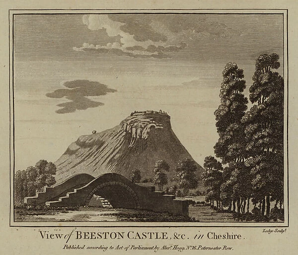 View of Beeston Castle, etc in Cheshire (engraving)