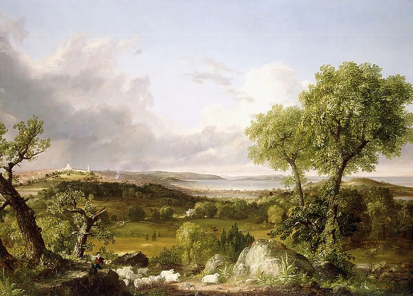 View of Boston, (oil on canvas)