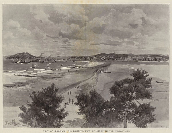 View of Chemulpo, the Principal Port of Corea on the Yellow Sea (litho)