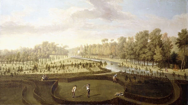 A View of Chiswick Gardens, Richmond, from across the New Gardens towards the Bagnio, c
