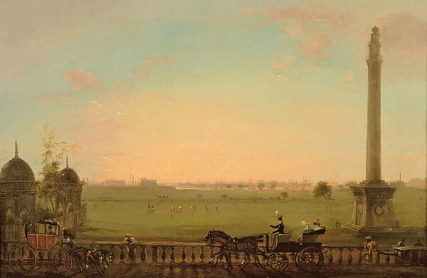 View from the Chowringhee Road, Calcutta, towards the Hoogly River, c. 1840