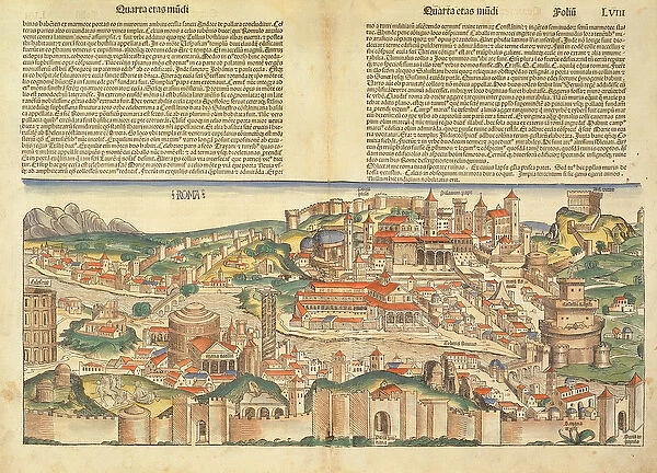 View of the City of Rome, from the Nuremberg Chronicle by Hartmann Schedel (1440-1514