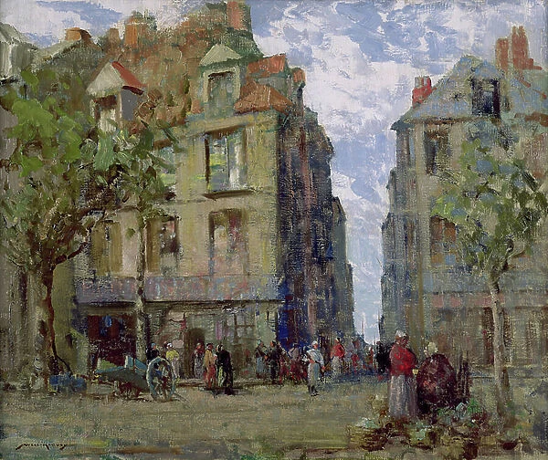 A View in Dieppe (oil on canvas)