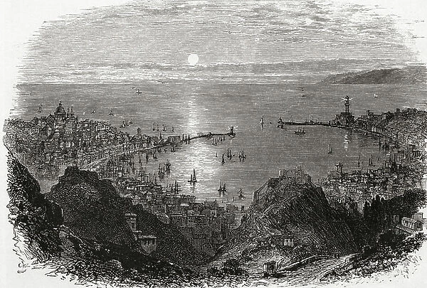 View of Genoa, Northern Italy in the late 19th century. From Italian Pictures by Rev. Samuel Manning, published c.1890