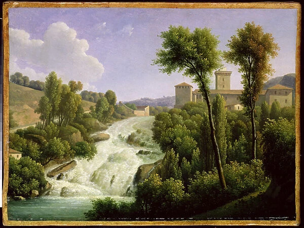 View from the Ile de Sora above the Waterfalls of the Chateau, c. 1822 (oil on canvas)