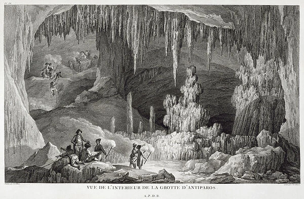 View of the Interior of the Grotto of Antiparos, engraved by Jean Baptiste Tillard