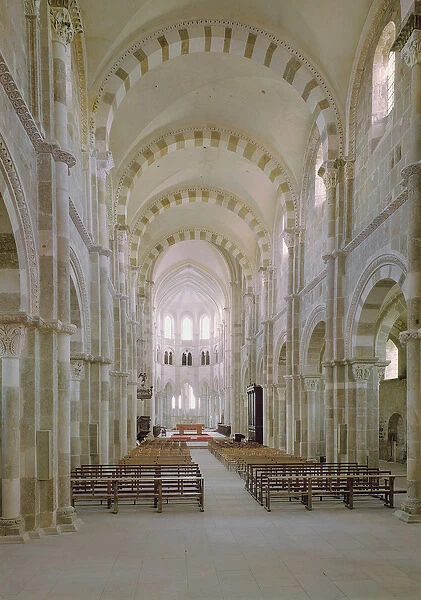 View of the interior of the nave, c. 1120-50 (photo)