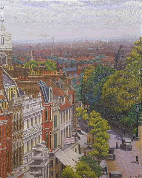 View of London (oil on board)