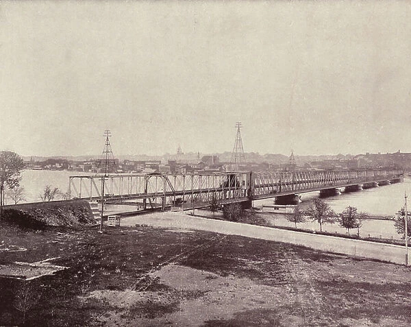 View of the Mississippi River from Rock Island, the home of Black Hawk (b / w photo)