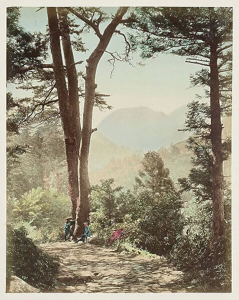 View of Mount Futagoyama from Hata - Futagoyama from Hata - Japan 1880-1910 - Hand coloured photo