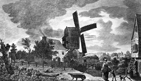 A View of a Mill near Blackheath in Kent, by Moon light, 1770 (engraving)
