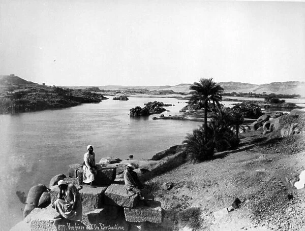 View of the Nile from Elephantine Island, c. 1880 (b  /  w photo)