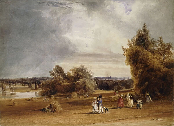 A View of Paris from St. Cloud, 1830 (watercolour with touches of white heightening