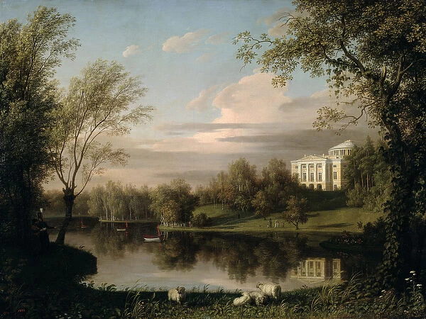 View of the Pavlovsk Palace, c. 1800 (oil on canvas)