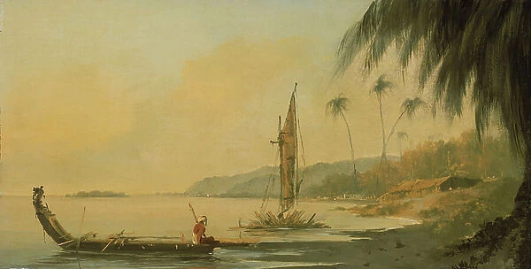View from Point Venus, Island of Otaheite (Tahiti), 1772-75 (oil on panel)