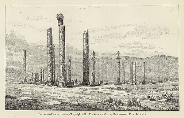 View of remains of hypostyle hall (engraving)