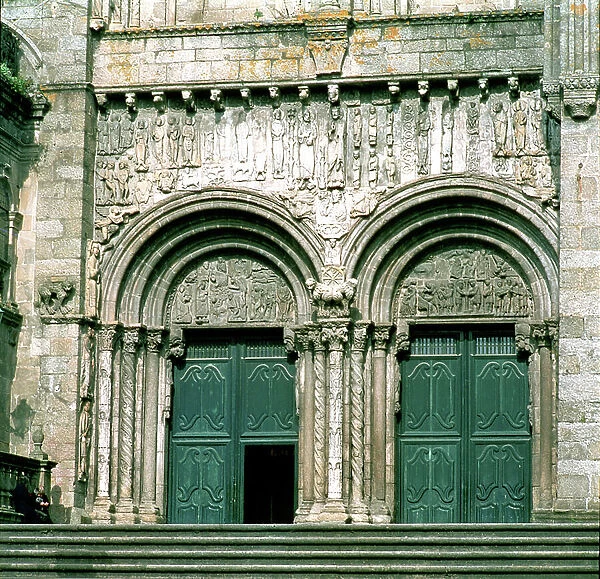 View of the south transept portal (Puerta de las Platerias) c.1100-04 (photo) (detail of 88963)