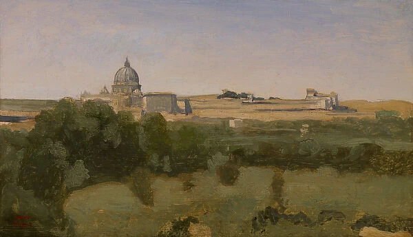 View of St. Peter s, Rome, 1826 (oil on paper mounted on canvas)