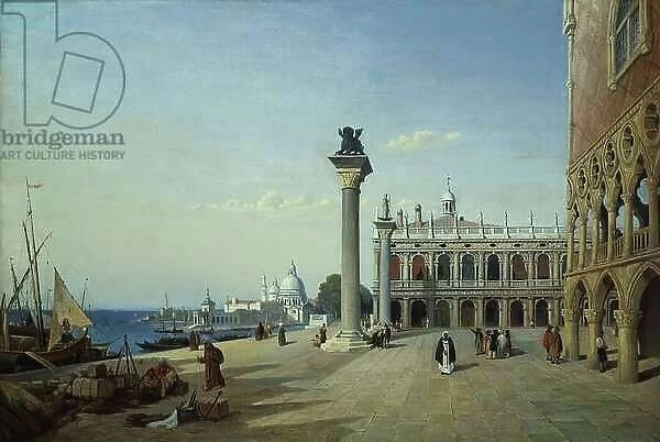 View of Venice: The Piazzetta Seen from the Riva degli Schiavoni, 1835-45 (oil on canvas)
