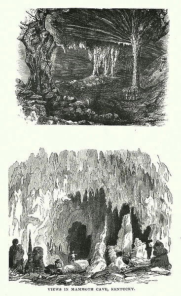 Views in mammoth cave, Kentucky (engraving)