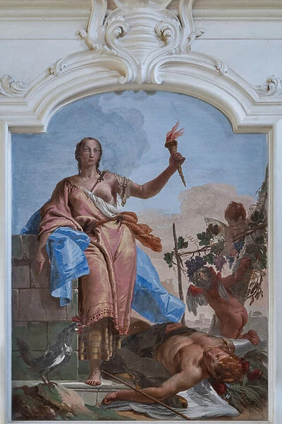 Vigilance triumphs upon Slumber, 1734 (fresco)
