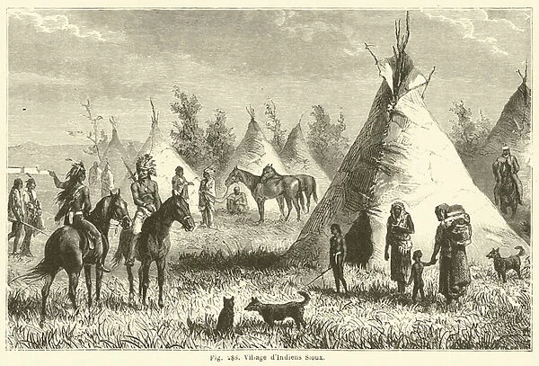 Village d Indiens Sioux (engraving)